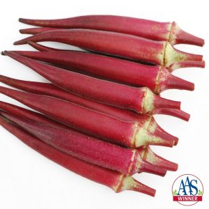 Candle Fire Okra -2017 AAS Winner - A unique red okra with pods that are round, not ribbed, and a brighter red color than the reddish burgundy okras currently available.